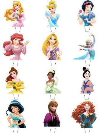 Disney Princesses Cake, Tiana Cake, Cupcake Pics, Princess Cake Pops, Disney Princess Cake Topper, Disney Princess Cupcakes, Cake Princess, Cupcake Toppers Free, Princess Cupcake