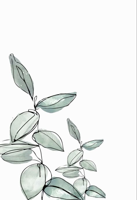 Plant Iphone Wallpaper, Watercolor Paint, A Drawing, Iphone Wallpaper, Paint, Iphone, Green, White, Black