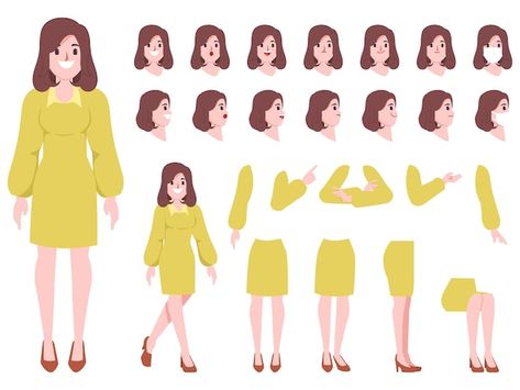 Young woman character for animated creat... | Free Vector #Freepik #freevector #woman-animation #lady-character #woman-character #woman-cartoon Animation Mouth, Woman Animation, Face Animation, Free Cartoon Characters, Awsome Pictures, 2d Character Animation, Character Female, Woman Cartoon, Woman Character