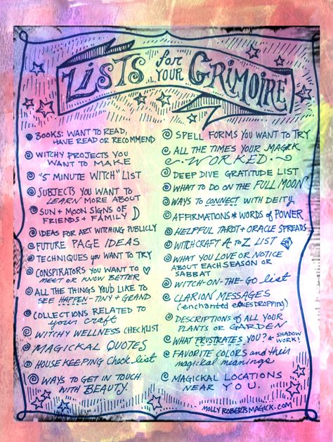 30 Lists for Your Grimoire Printable Grimoire Page Examples, Spell Book Journal Ideas, Grimoire Art Journals, Grimoire Journal Ideas, My Grimoire, Ideas For Grimoire, Scrapbook Grimoire Ideas, Grimoire Index Ideas, How To Organize Your Grimoire