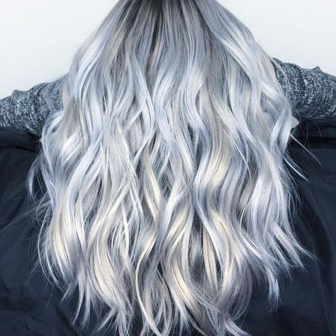 133 Likes, 5 Comments - Balayage Specialist (@hairbyjazzmine) on Instagram: “Another view of this gorgeous lilac silver one of my faves of 2016 #yyjhair #yyjstylist…” Light Blue Hair Dye, Blue Hair Color Ideas, Silver Blue Hair, Blue Hair Color, Light Blue Hair, Silver Blonde Hair, Silver Hair Color, Silver Grey Hair, Silver Blonde