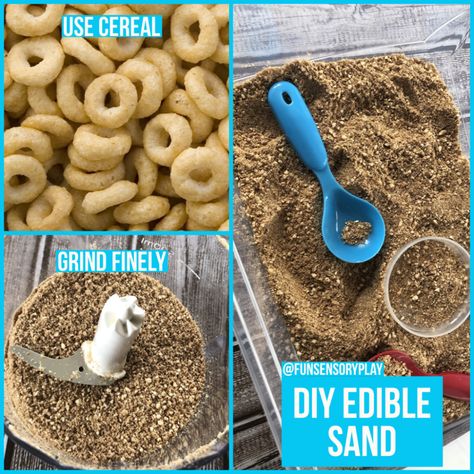 Sensory Edible Play Sand for Kids - Fun Sensory Play Edible Sensory Play, Edible Sand, Sensory Play Toddlers, Toddler Sensory Bins, Play Sand, Diy Edible, Baby Sensory Play, Sensory Crafts, Sensory Activities Toddlers