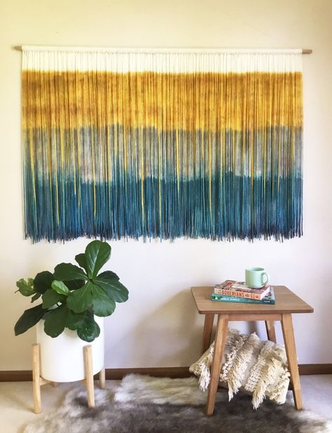 Wall Hanging Textile, Macrame Wall Hanging Decor, Fiber Art Wall Hanging, Yarn Wall Art, Textile Wall Hangings, Handmade Wall Decor, Textile Wall Art, Yarn Wall Hanging, Tapestry Wall Art