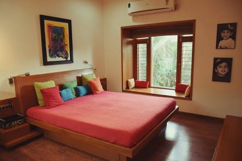 Location: Ahmedabad, India Bedroom Ideas Indian, Indian Bedroom Design, Bedroom Indian, Indian Bedroom Decor, Indian Bedroom, Room Deco, Bedroom Furniture Design, Modern Bedroom Design, Indian Home