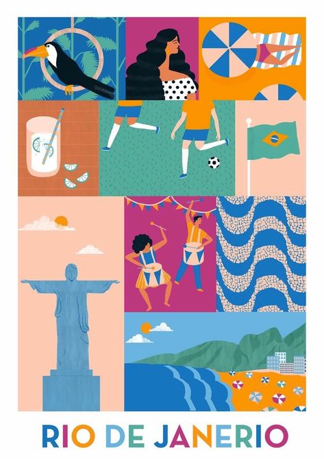 Naomi Wilkinson, Marilyn Minter, Brazil Art, Holiday Party Themes, Travel Illustration, Architecture Illustration, Illustrated Map, Festival Posters, Card Illustration