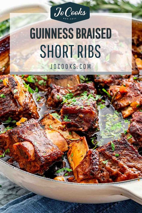 Ribs Dutch Oven, Short Ribs Dutch Oven, Irish Dinner Recipes, Beer Braised Short Ribs, Red Wine Braised Short Ribs, Wine Braised Short Ribs, Jo Cooks, Cooked Meal, Eat Beef