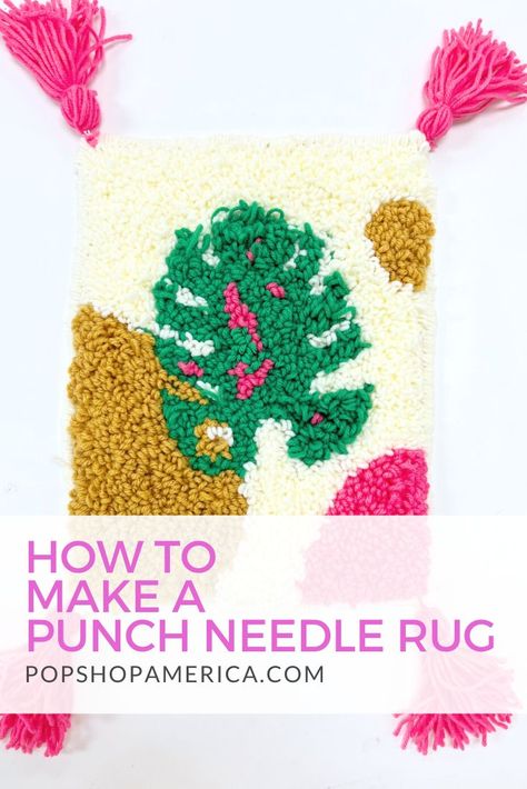 How To Punch Needle Rug, How To Make A Punch Needle Pillow, How To Make A Punch Needle Rug, Punch Needle Rugs Diy, How To Do Punch Needle, Rug Making Diy Punch Needle, How To Finish Punch Needle Projects, Diy Punch Needle Rug, Punch Needle For Beginners