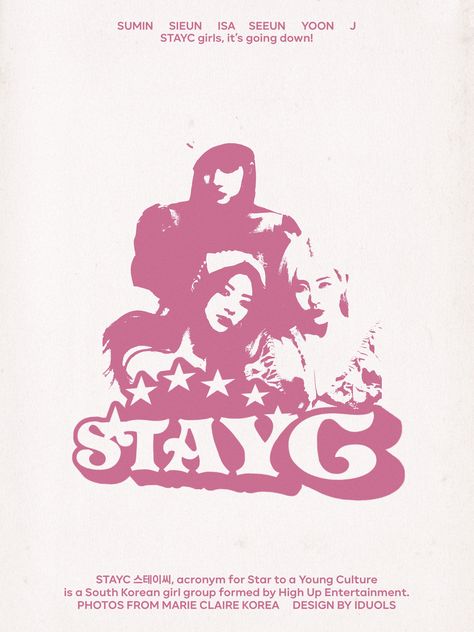 Stayc Graphic Design, Stayc Poster Prints, Stayc Prints, Pink Coquette Posters, Pink Posters Kpop, Stayc Poster, Kpop Wall Prints, 90s Vintage Aesthetic, Album Inclusions