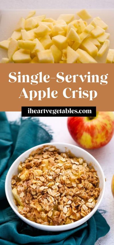 This single serving apple crisp can be made in the microwave, so when your apple craving strikes, you can make this dessert in minutes! It�s a great way to take advantage of apple season! One Serving Apple Crisp, Single Serve Apple Crumble, Single Serve Apple Crisp, Single Serving Apple Crisp, Cranberry Crisp, Microwave Apples, Earth Balance Butter, Healthy Apple Crisp, Apple Recipes Healthy