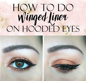 Simple Eye Makeup For Beginners Hooded Eyes, Wings On Hooded Eyes, Wing For Hooded Eyes Tutorials, Eyeliner On Hooded Eyes How To Apply, How To Winged Eyeliner For Hooded Eyes, How To Wing Eyeliner Easy, Liner On Hooded Eyes, Hooded Eyes Tutorial, Hooded Lids