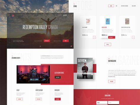 Redemption Valley ⛪️ by Michał Roszyk on Dribbble Professional Landing Page, Home Png, Ui Design Inspiration, Design Website, Organization Help, Red And Black, Ui Design, Landing Page, Creative Professional