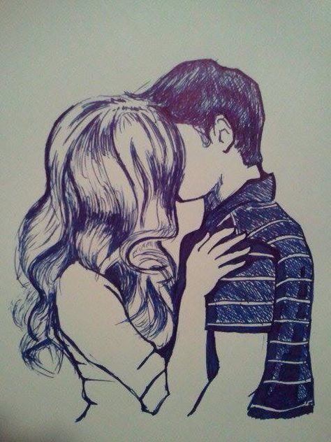 szabad kézzel                                                                                                                                                     More Boy And Girl Drawing, Ako Kresliť, I Love You Drawings, Couple Drawing, Drawing Hands, Drawing Faces, Cute Couple Drawings, Wattpad Fanfiction, Drawing Images