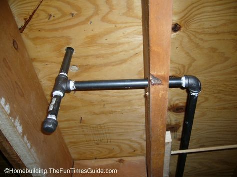 How To Install A Natural Gas Range and How To Add A Gas Supply Line - The Fun Times Guide to Home Building/Remodeling Garage Attic Lift, Garage Hoist, Diy Pull Up Bar, Basement Gym Ideas, Attic Lift, Low Ceiling Basement, Garage Attic, Garage Lift, Garage Roof