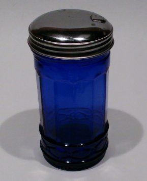 Cobalt Blue Glass Sugar Shaker Dispenser Metal Top Cobalt Kitchen Accents, Cobalt Vases, Sugar Dispenser, Cobalt Glassware, Cobalt Vase With Clear Blown Glass Handles, Vintage Cobalt Blue Glassware, Cobalt Glass, Blue Kitchens, Cream And Sugar