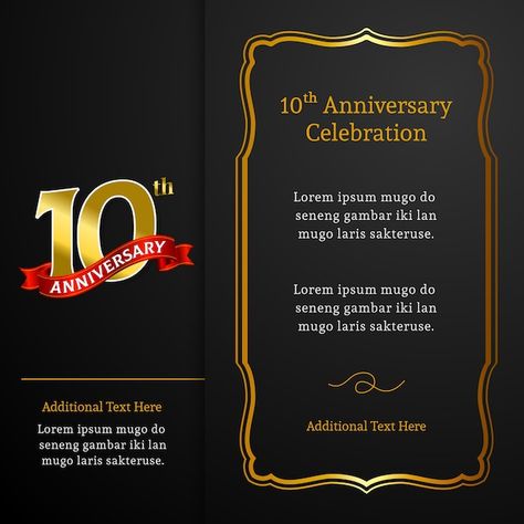 10th anniversary invitation card templat... | Premium Vector #Freepik #vector #celebration-card #anniversary #happy-anniversary #golden-anniversary 10th Wedding Anniversary Party, Anniversary Invitation Card, Anniversary Invitation, Celebration Card, 10th Wedding Anniversary, Card Anniversary, Wedding Anniversary Invitations, Invitation Card Template, Golden Anniversary