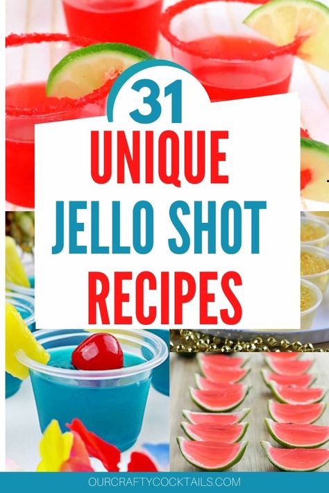 31 Best Jello Shot Recipes To Make For Your Next Party! Jell-o Shots With Tequila, Rootbeer Jello Shots Alcohol, Themed Happy Hour Ideas, Jell-o Shot Charcuterie Board, Gin Jello Shots, Alcohol Shots Charcuterie Board, Jell O Shot Recipes Alcohol, Jell-o Shot Ideas, Jelloshots Recipes