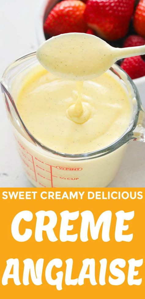 Creme Anglaise Recipe, Souffle Recipes, Light Desserts, British Baking, Desserts Menu, Dessert Sauces, White Sauce, Dessert Lover, Sweet Sauce