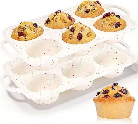 Amazon.com: CAKETIME Large Muffin Pan, Metal Reinforced Frame 3.5 Inch Jumbo Silicone Muffin Pan Nonstick 6 Cups for Baking Jumbo Muffin, Frittatas, Jumbo Cupcakes 2 Pack Confetti: Home & Kitchen Baked Egg Muffins, Silicone Muffin Pan, Jumbo Muffins, Large Cupcake, Mini Pumpkin Pies, Cupcake Pans, Homemade Muffins, Muffin Cake, Muffin Pans