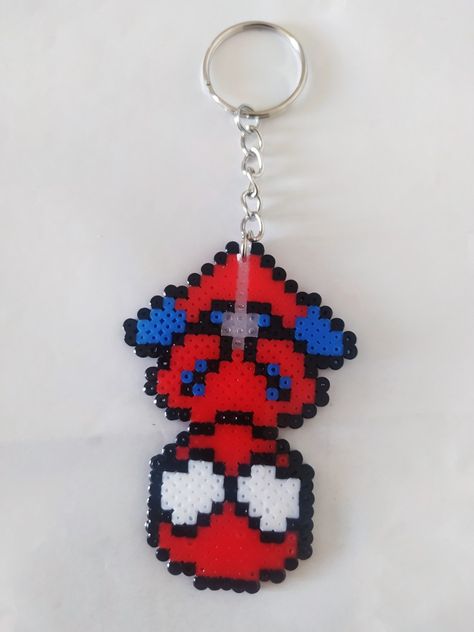 Spiderman Melty Beads, Pyssla Ideas Spiderman, Baseball Perler Beads, Perler Keychain Ideas, Perler Bead Keychain Ideas, Pyssla Ideas Cute, Hama Beads Aesthetic, Pisla Ideas, Perler Beads Keychain