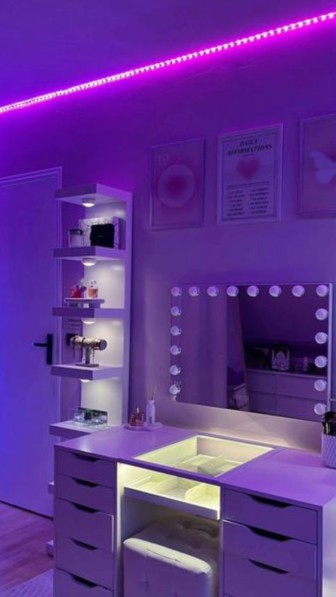 #tropp#beau Beauty Room Vanity, Purple Room, Room Organization Bedroom, Dream Bedroom Inspiration, Purple Bedrooms, White Room Decor, Luxury Room Bedroom, Classy Bedroom, Beauty Room Decor