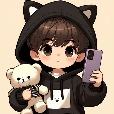 Dp For Couples Matching, Pp Couple Panda, Same Dp For Couples Cartoon, Dp Couple Cute Cartoon, Bear And Panda Couple Dp, Kawaii Couple Dp, Pp Couple Lucu, Chibi Couple Dp, Cute Chibi Couple