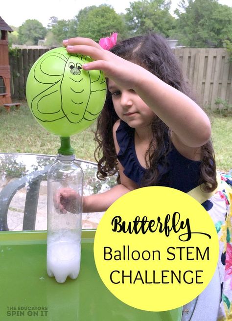 Create this adroable Butterfly Science Activity with your child but taking the Butterfly Balloon STEM Challenge for Kids Butterfly Science Activities, Science Activities For Preschoolers, Butterfly Balloon, Hungry Caterpillar Activities, Butterfly Science, Insects Preschool, Butterflies Activities, Insect Activities, Butterfly Balloons