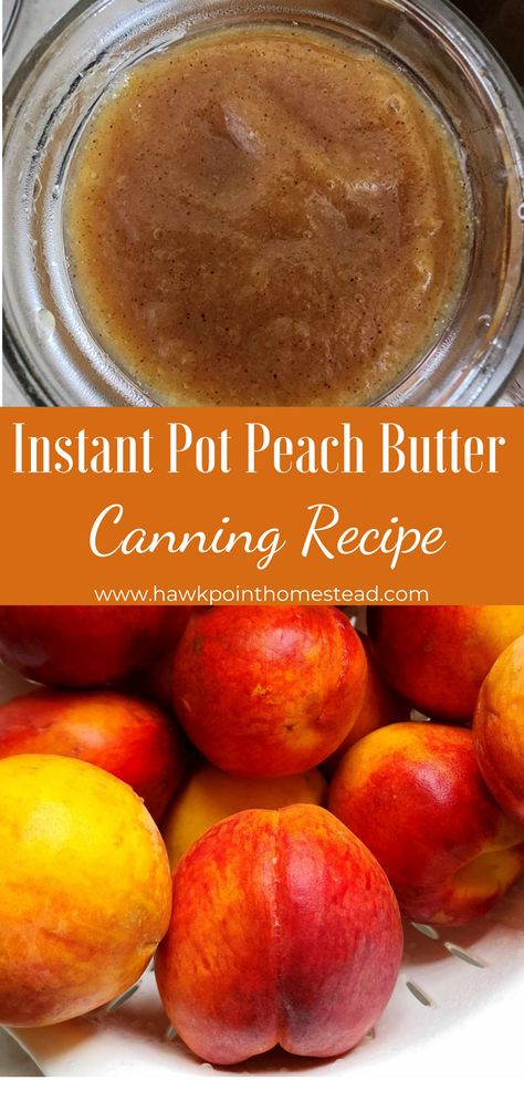 This easy peach butter instant pot recipe with no peeling is the simplest recipe for making delicious peach butter.
There are several things I love about this recipe and using the instant pot. The first is that you really do not have to peel the peaches. I did the same with my apple butter and it turns out delicious with both! Also, the amount of sugar compared to jelly. The peach and apple butter can be made with any amount or kind of sugar. They can be made with no sugar if that is desired. Instant Pot Peach Butter, Bourbon Bbq Sauce Recipe, Peach And Apple, Peach Sauce, Tinctures Recipes, Peach Butter, Dill Pickle Recipe, How To Peel Peaches, Canning Peaches