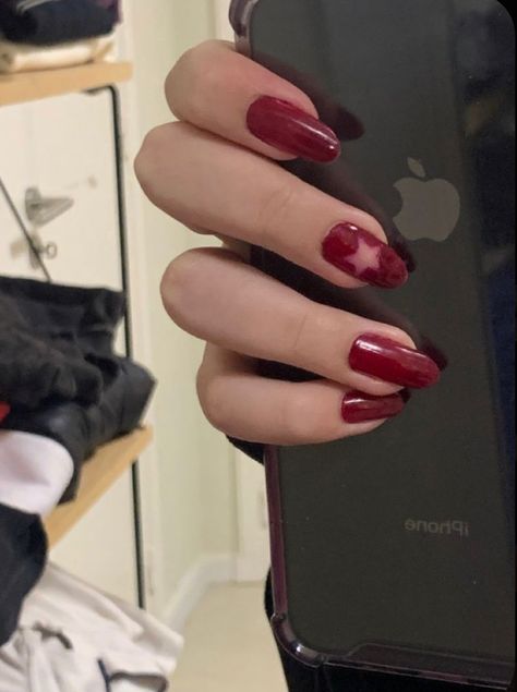 Trends Nails, Grunge Nails, Red Nail Polish, Soft Nails, Red Nail, Star Nails, Nails 2024, Art Nails, 2024 Trends