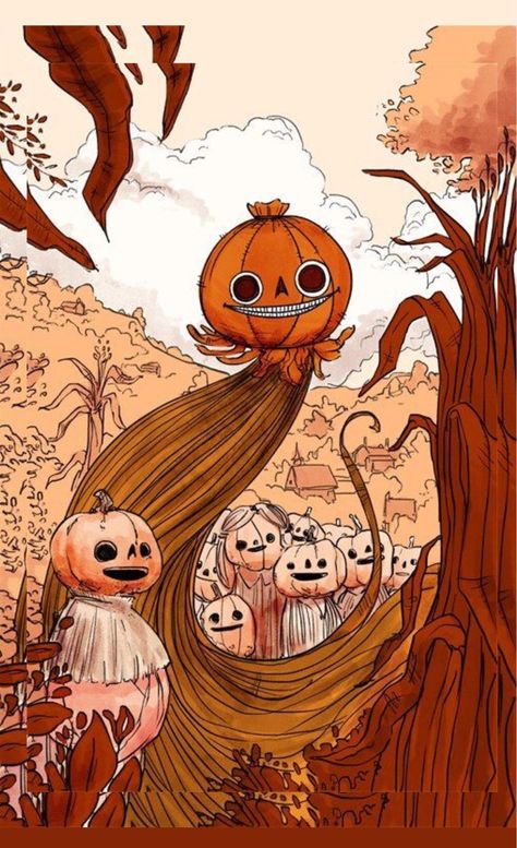 Over The Garden Wall, A Drawing, Garden Wall, In The Woods, The Garden, Pumpkins, Bar, Halloween, Wall