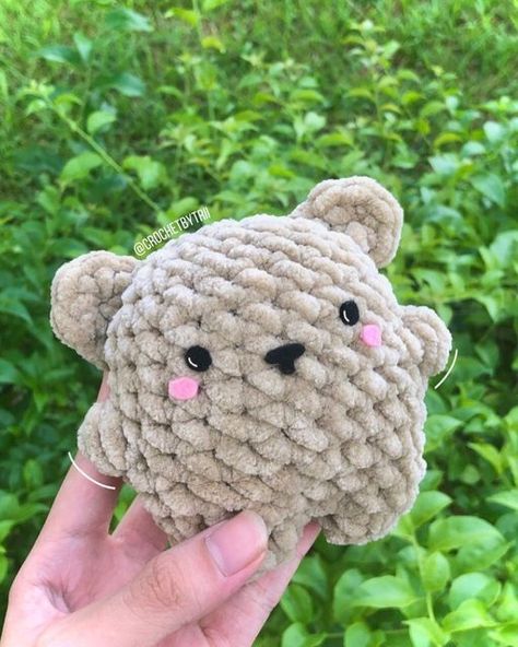 Tooth Beary Crochet Pattern, Free Crochet Plushie Patterns Easy, Simple Crochet Animals, Crochet Plushies Free Pattern, Crochet Quick Projects Free, Easy Crochet Plushies, Crochet Plushies Easy, Crochet Bear Plushie, Bear Plushie