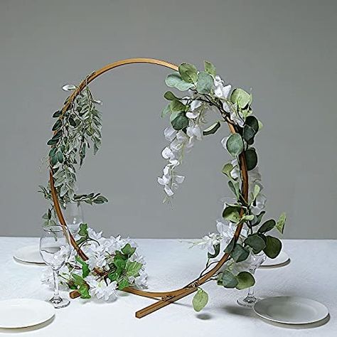 Amazon.com: BalsaCircle 24-Inch Gold Round Metal Floral Hoop Standing Wreath Ring Centerpiece Wedding Party Events Home Decorations Supplies: Home & Kitchen Round Arch Wedding, Metal Hoop Wreath, Wreath Ring, Round Arch, Metal Wreath Frame, Wreath Rings, Arch Wedding, Floral Hoops, Elegant Themes