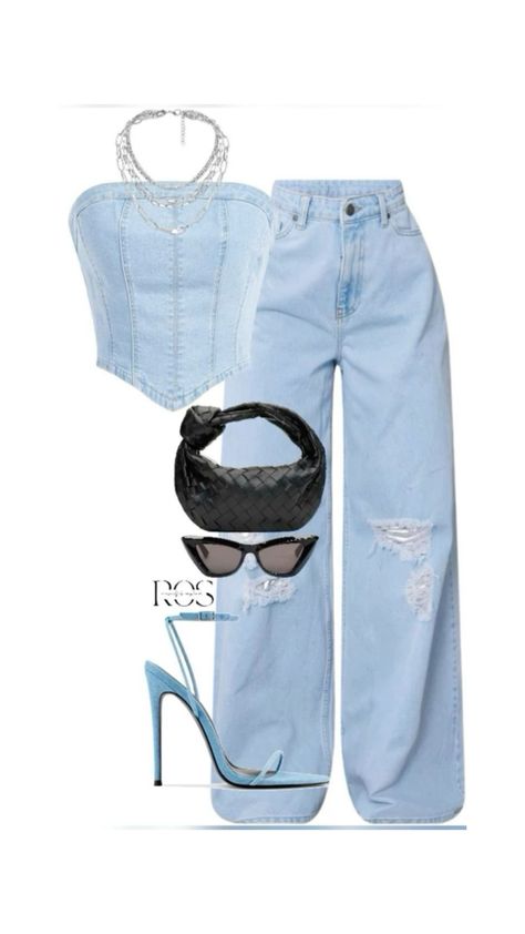 Shein Denim Outfits, Fasion Outfits, Casual Preppy Outfits, Shein Outfits, Everyday Fashion Outfits, Classy Casual Outfits, Cute Everyday Outfits, Looks Chic, Inspired Outfits