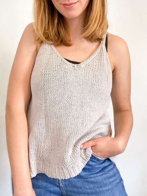 Knit Tank Pattern, Knit Tank Top Pattern, Deep Summer, Camisole Pattern, Summer Knitting Patterns, Summer Knit Tops, Diy Sweater, Knit Purl, Tank Top Pattern