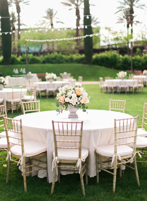 Cream Wedding at Green Valley Ranch - Inspired By This White Chivari Chair, Chivari Chairs, 21 September, Cream Wedding, Outdoor Wedding Reception, Green Valley, Ivory Flowers, Wedding Prep, 50th Wedding Anniversary