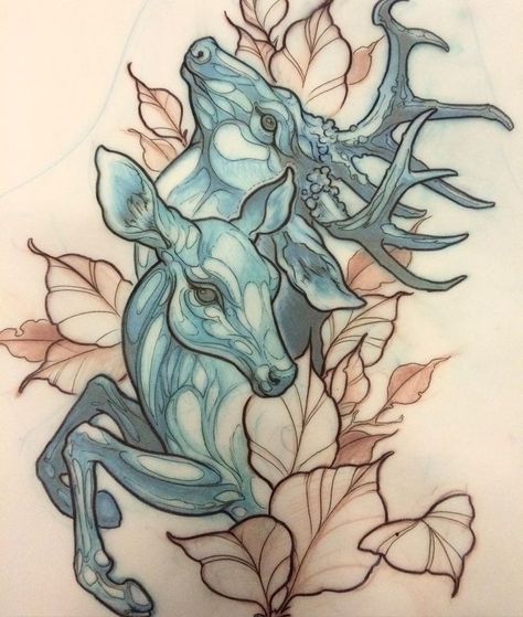 Deer Sketches, Stag Tattoo Design, Tattoo Deer, Sneaker Party, Natur Tattoo Arm, Neo Traditional Art, Doe Tattoo, Deer Tattoo Designs, Stag Tattoo