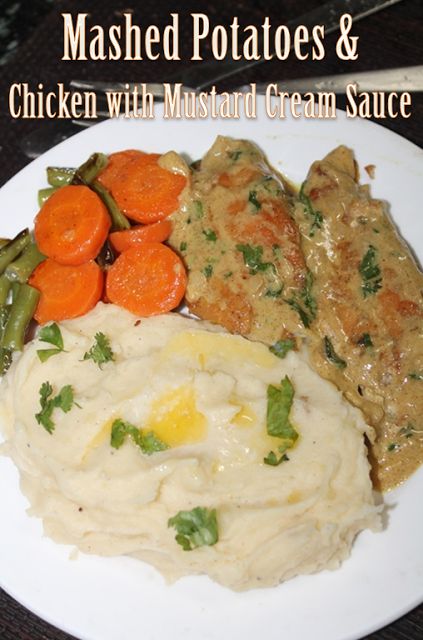 Mashed Potatoes With Chicken, Continental Food Recipes, Continental Recipes, Sizzler Recipes, Chicken With Mustard, Fresh Cranberry Recipes, Continental Food, Mustard Cream Sauce, Chicken Mashed Potatoes