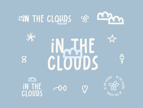 Therapy Branding: In the Clouds Therapy Group - Logos + Icons by Kait Kenobi on Dribbble Dreamy Branding Design, Clouds Logo Design, Cozy Logo Design, Cloud Branding, Sky Logo Design, Sky Branding, Calming Logo, Calm Logo, Therapy Branding