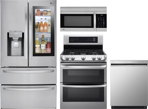 Lg Kitchen Appliances, Gas Range Double Oven, Major Kitchen Appliances, Over The Range Microwave, Convection Range, Stainless Steel Kitchen Appliances, Fully Integrated Dishwasher, Countertop Microwave Oven, Bottom Freezer Refrigerator