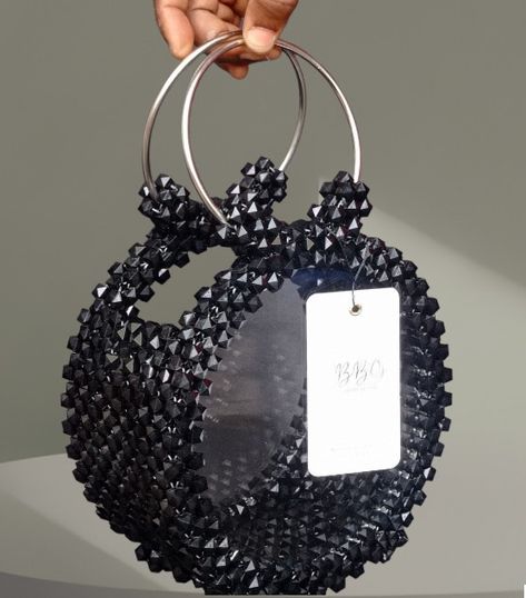 Round Beaded Bag, Pearl Beaded Bag, Crystal Purse, Hand Beaded Bag, Beaded Clutch Purse, Beaded Clutch Bag, Bridal Purse, Square Beads, Crystal Bags