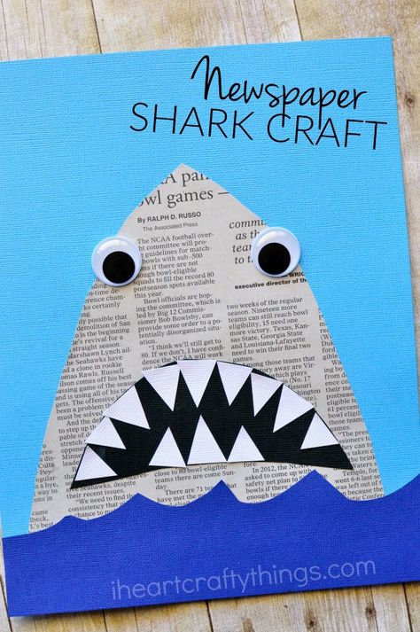 Shark Week Crafts, Shark Craft, Art Projects For Teens, Art Projects For Adults, Toddler Art Projects, Projects For Adults, Shark Art, Craft Craft, Sea Crafts