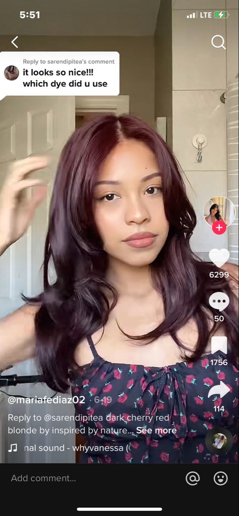 Dark Plum Red Brown Hair, Hair Colors For Darker Skin Tones, Burgundy Hair On Olive Skin, Plum Brown Hair, Jasmine Core, Hair Color Cherry Coke, Deep Auburn Hair, Hair Color Asian, Plum Hair