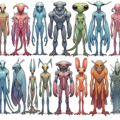 Alien Inspiration Character Design, Alien Monster Concept Art, Alien Race Concept Art, Alien Creature Design, Alien Features, Alien Horror, Mythical Monsters, Alien Drawings, Alien Character