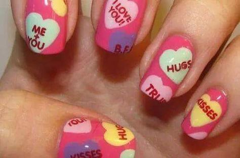 Sweet Tart Nails Unghie Nail Art, Nagellack Trends, Valentine Nail Art, Colorful Nail, Heart Nail Art, Cute Nail Art Designs, Nail Designs Valentines, Nails Polish, I Love Nails