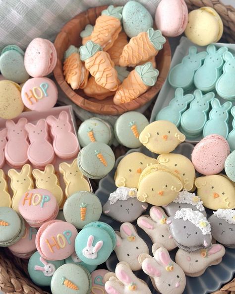 My dream Easter basket is full of macarons! Easter is in less than 2 weeks! Message me to order! 🐰🥕🐣 #lizmccluremacarons #macarons… | Instagram Baby Shower Macarons, Shower Inspiration, Baby Shower Inspiration, Rabbit Baby, Holiday Cakes, Baby Shower Food, Baby Shower Theme, Peter Rabbit, Baby Shower Cakes