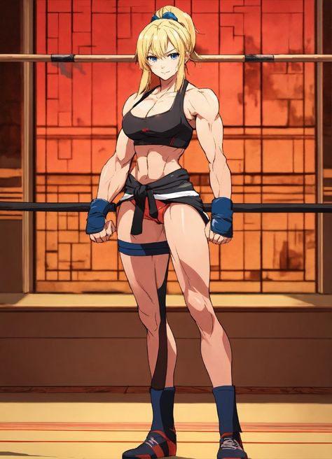 Anime Muscular Woman, Anime Fighter Female, Muscular Woman Anime, Muscular Anime Female, Sun Paladin, Muscular Woman, Fictional Women, Female Muscle, Female Fighter