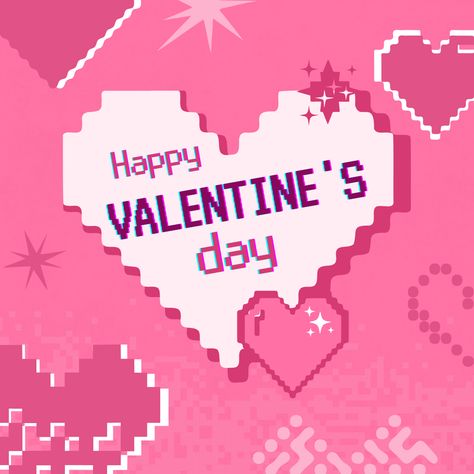 See more templates in my Canva portfolio 👉 https://www.canva.com/p/olegnik/ ⭐️ This design meets the following characteristics: valentine's day heart pixel love pink retro vintage digital geometric happy Canva Portfolio, Square Template, Valentine Poster, Pixel Heart, Pink Retro, Canva Elements, Facebook Post, Canva Design, Valentines Day Hearts