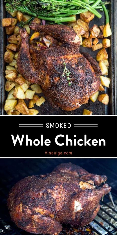 Roaster Chicken, Smoker Recipes Chicken, Smoker Grill Recipes, Smoked Chicken Recipes, Whole Chicken Recipe, Smoked Whole Chicken, Pellet Smoker Recipes, Traeger Grill Recipes, Cooking Whole Chicken