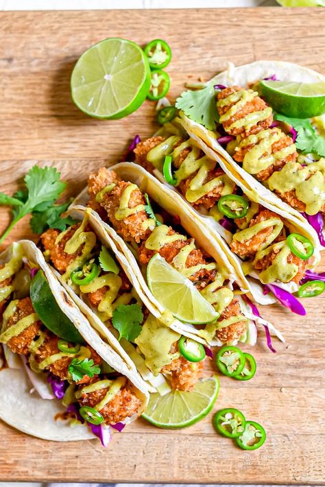 Easy Fried Chicken Tacos Recipe Fried Lobster Tacos, Chicken Nugget Tacos, Latin Lunch Ideas, Chicken Tacos Fried, Chicken Tender Tacos, Fried Chicken Tacos Recipe, Mexican Fried Chicken, Homestead Journal, Fried Chicken Tacos