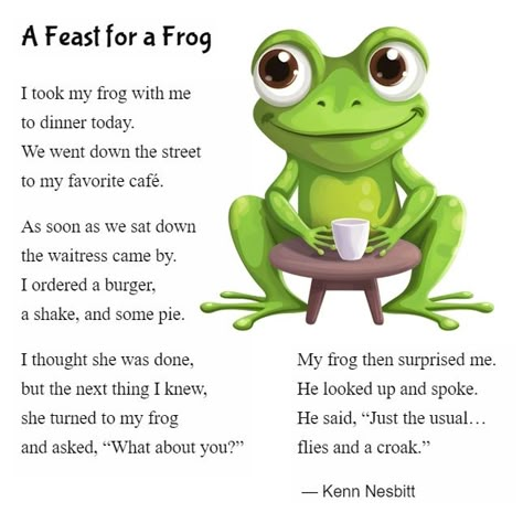 Poems For Competition, Poems For Kids In English, Frog Poem, Personification Poems, Rhyming Poems For Kids, Funny Poems For Kids, Poetry Writing Activities, Poetry Song Lyrics, Poetic Techniques