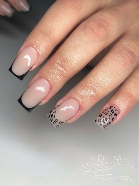 Nail Inspo 2022, Cool Nails, French Tip Gel Nails, Leopard Nails, Nail Idea, Nails French, French Tip Nails, Square Nails, Nails Nail